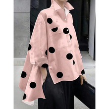 X 60198 Polka dot 3/4 sleeve shirt dress ����ŷ������ȹ
