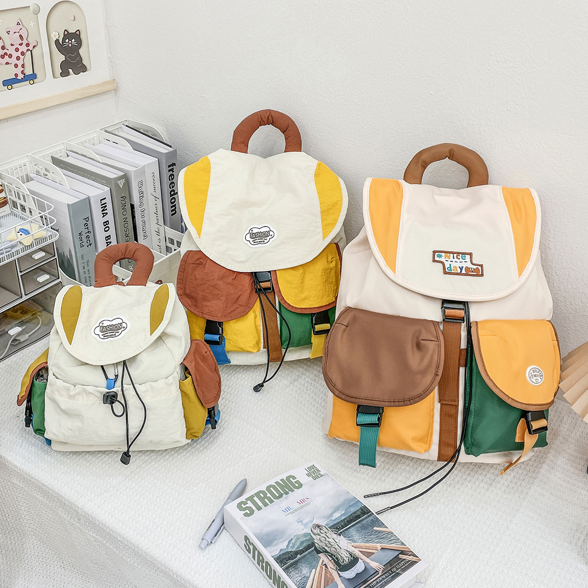 Children's Bags, Cute Primary School Students' Backpacks, Large-Capacity Travel Lightweight Small Backpacks, Boys and Girls' Schoolbags, Cross-Border