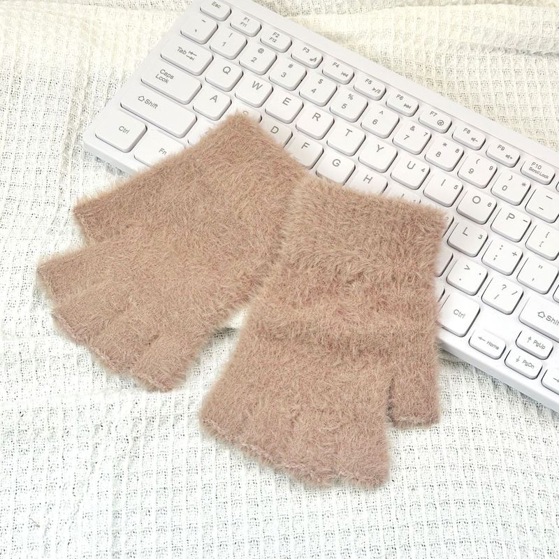 ぬいぐるみ手袋冬手袋暖かい学生指なしフリップ手袋屋外手袋肥厚クロスボーダーインターネット有名人ホットスタイル|undefined