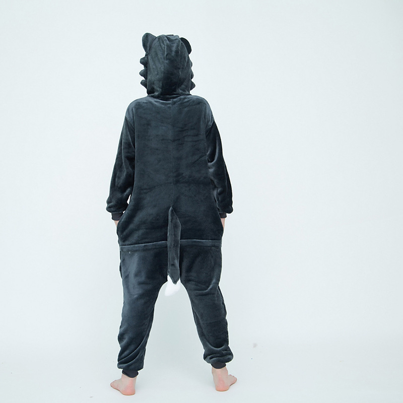 Otoño e Invierno de los niños de dibujos animados animal de una pieza pijamas Arco Iris Tianma franela León lindo manga larga homewear apoyo