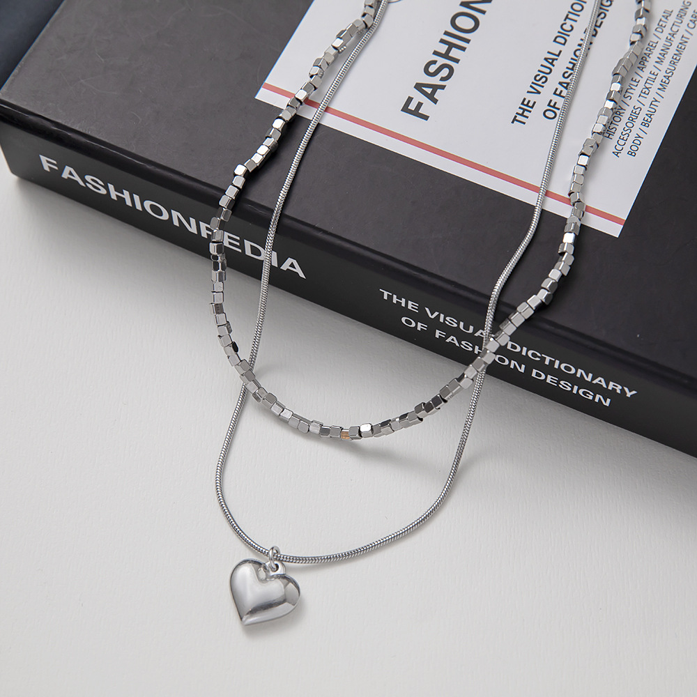 Women'S Gender Original Design Heart Shape Titanium Steel Plating Necklace 1 Piece