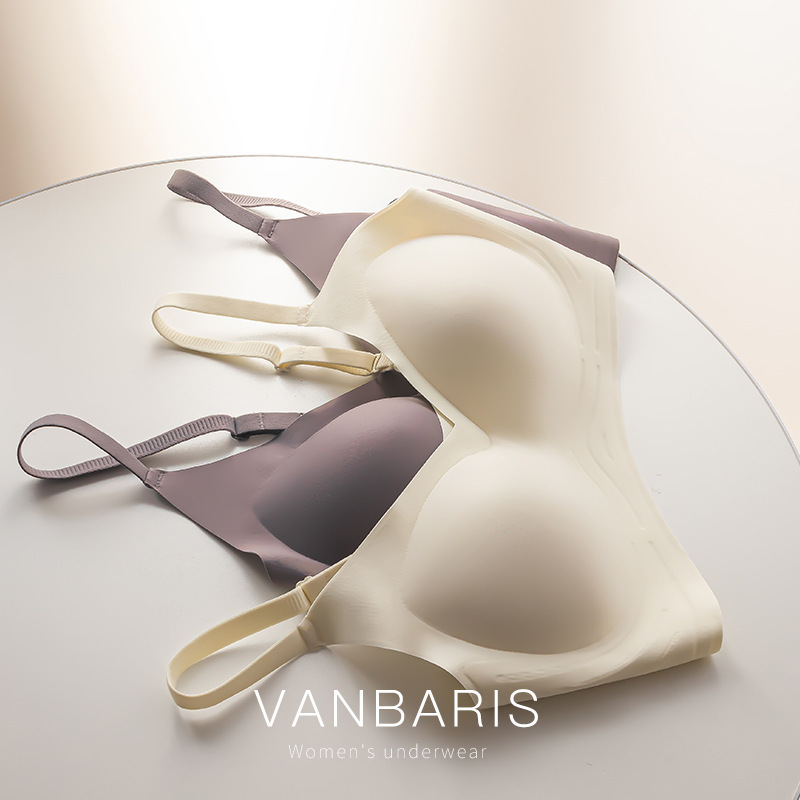 VANBARIS Luxury Traceless Beauty Back Underwear Women's Small Chest Push-up Anti-sagging Non-empty Cup Ultra-thin Jelly Bra