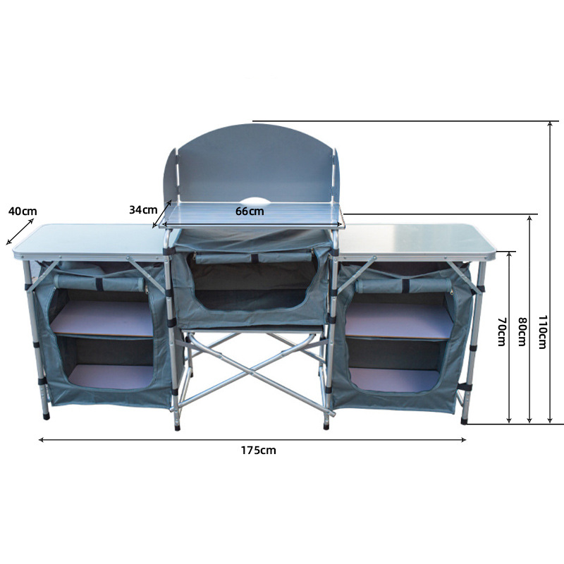 Acampamiento al aire libre plegable mesa de picnic aleación de aluminio cocina móvil portátil fáciles de instalar cocina mesa de cocina fabricante image 6