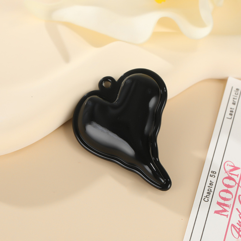 新しいレトロな愛のジュエリーアクセサリー DIY ネックレスブレスレット携帯電話チェーンアクセサリーアクリル曲がったピーチハートペンダント|undefined