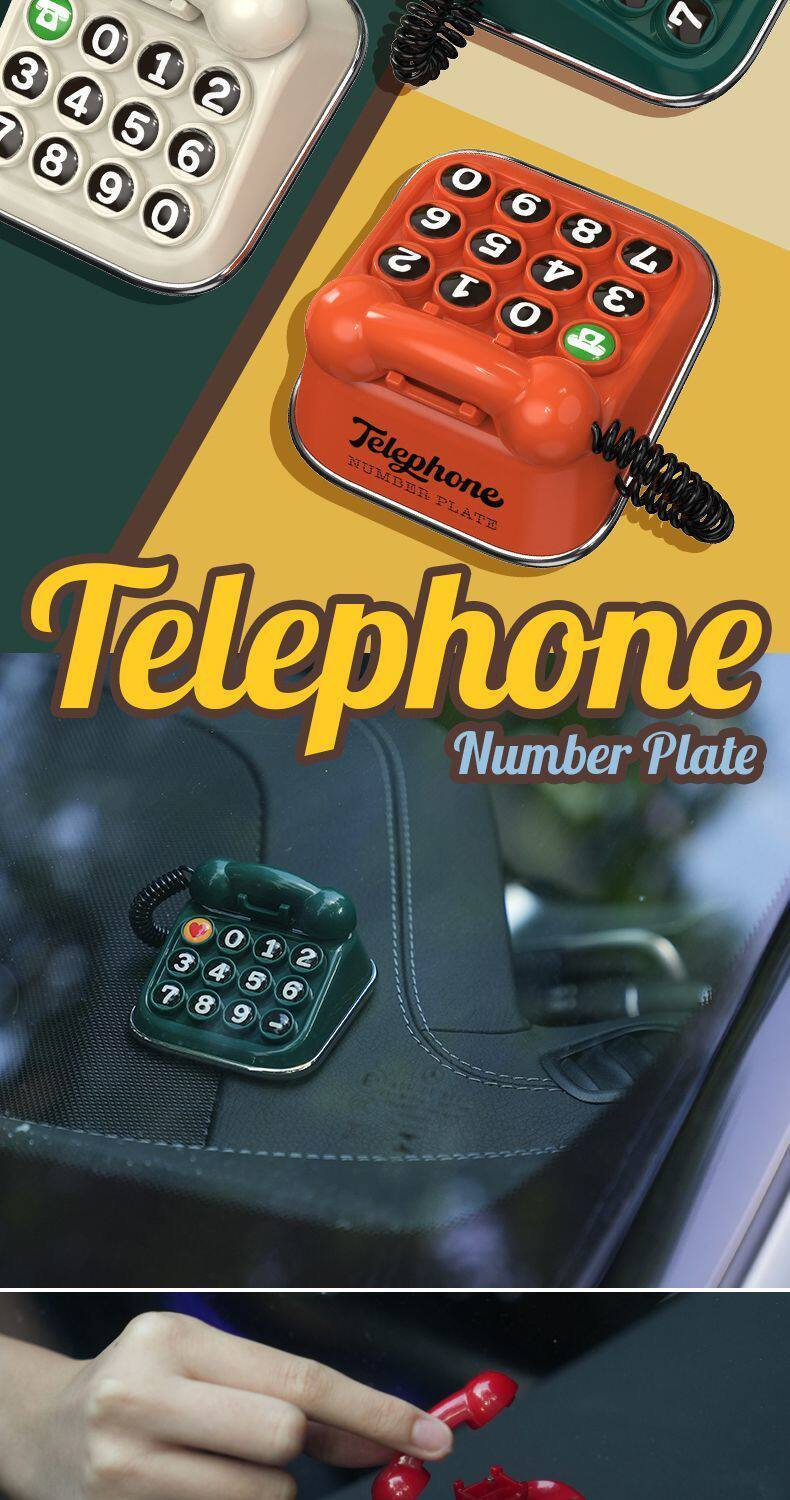 Retro temporary parking sign telephone number plate, car accessories, creative gift, universal car phone number plate