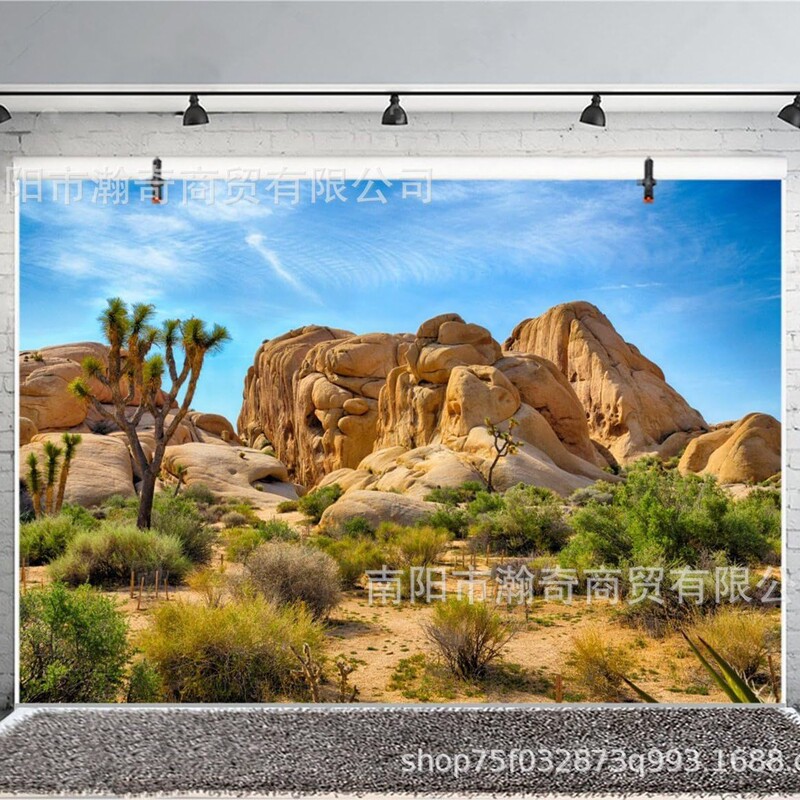 Yehuda Tree National Park Desert Portrait Photography Background Cloth Amazon Aquarium Incubator Decoration Banner