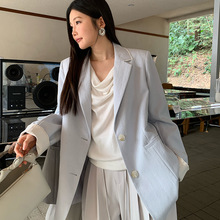 【十三行清仓不退换】都市风宽松棉麻休闲西装外套女高级感29289