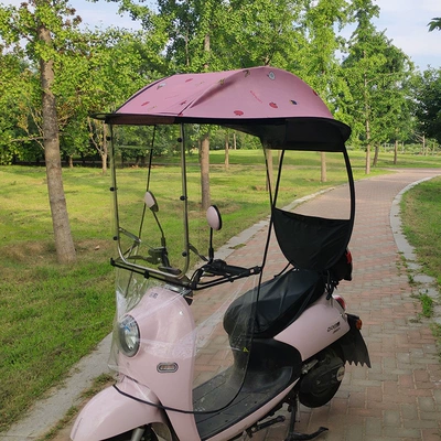 front shield, Elektromobil üçün ön şüşə çətiri (günlük) - half-pack-endurance-board-ice-cream-strawberry-all-season-model-suitable-for-vehicles-with-rearview-mirrors