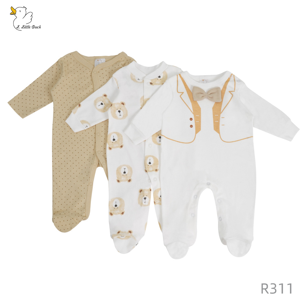 3 piezas de algodón bebé ropa de otoño hombre y mujer baby overcoat trajes de escalada pijamas 0 - septiembre baby leggings image 4