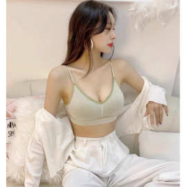 无缝美背吊带舒适运动文胸侧收无钢圈睡眠无束缚天然乳胶文胸