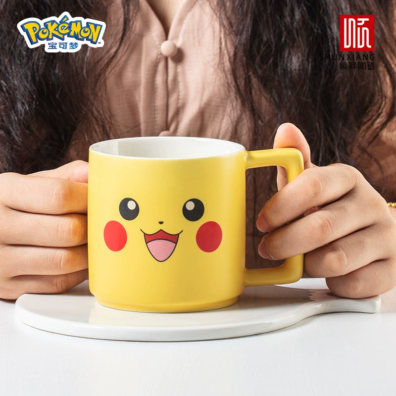 顺祥 【Pokemon】Милый и симпатичный cup Pikachu cartoon кружка высокого качества керамическая кружка для воды