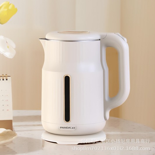 熊猫电热水壶TRSH18L1 家用烧水壶不锈钢双层防烫自动断电水壶批