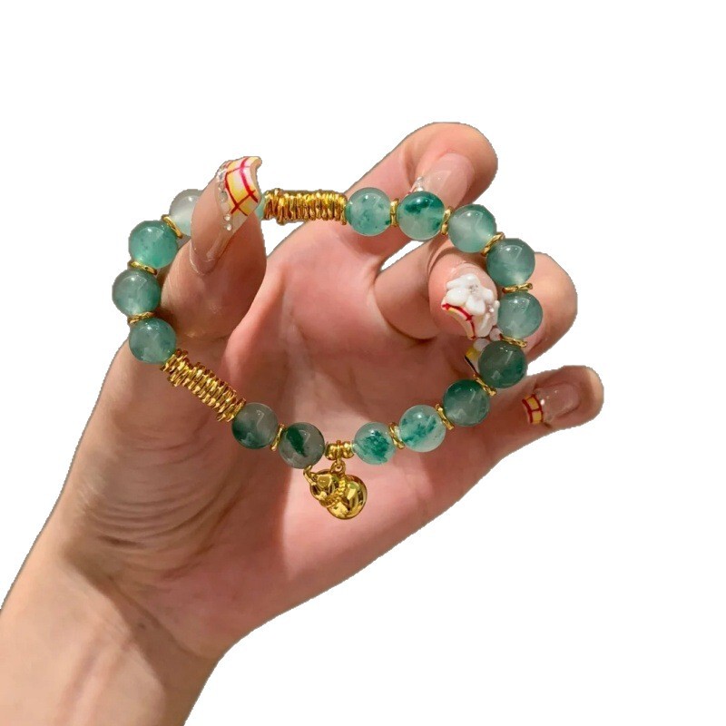 天然アフリカエメラルドプレート、新しい中国風のブレスレット、クールな芸術的なブレスレット、軽い高級感、小紅書と同じスタイル|undefined