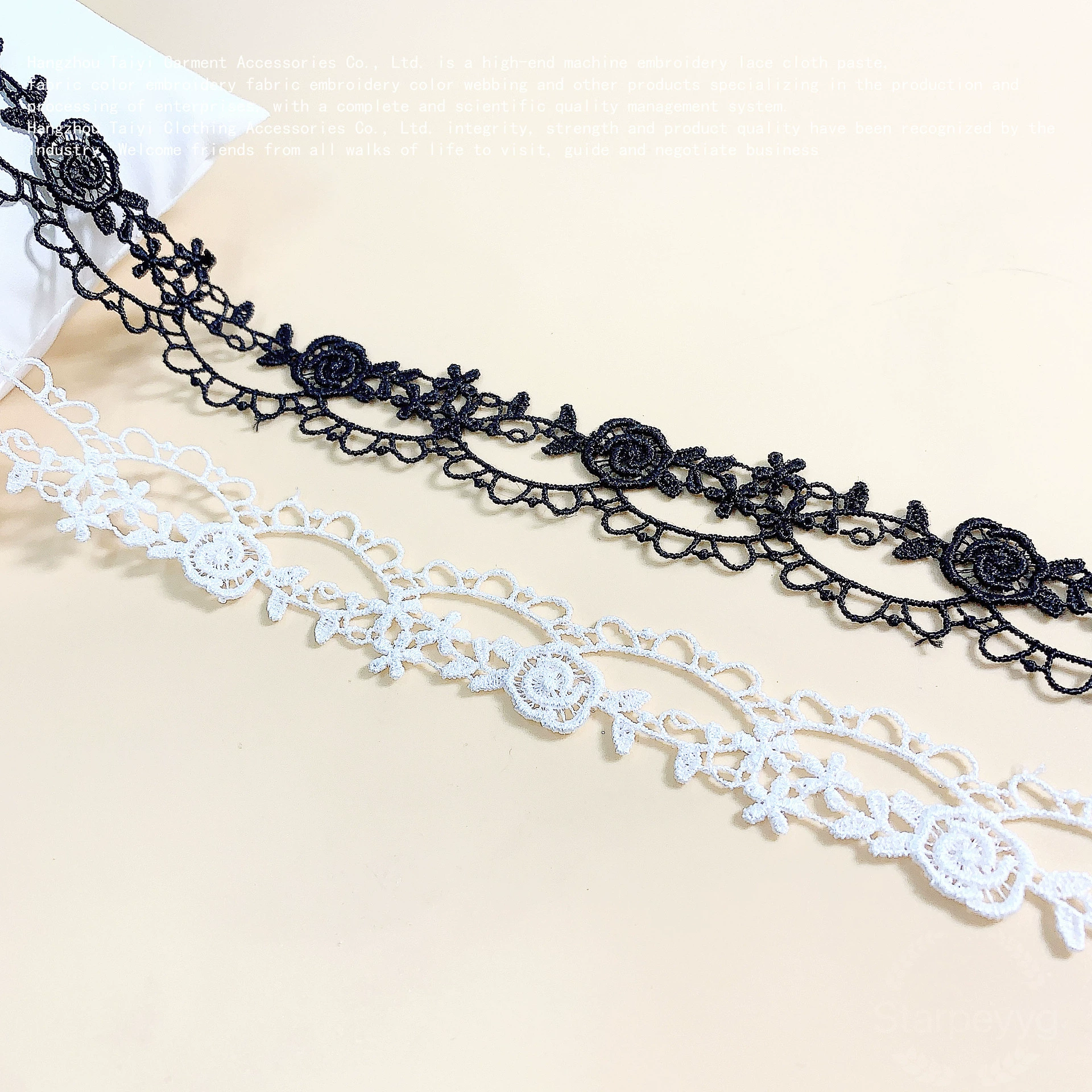 Хорошие вещи Полиэстер Полые полиэстер Водорастворимые кружевные аксессуары для одежды Материал ювелирных изделий DIY плечевой ремень пион штрих-код кружева