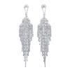 Fashionable earrings, long chain with tassels for bride, European style, suitable for import, diamond encrusted