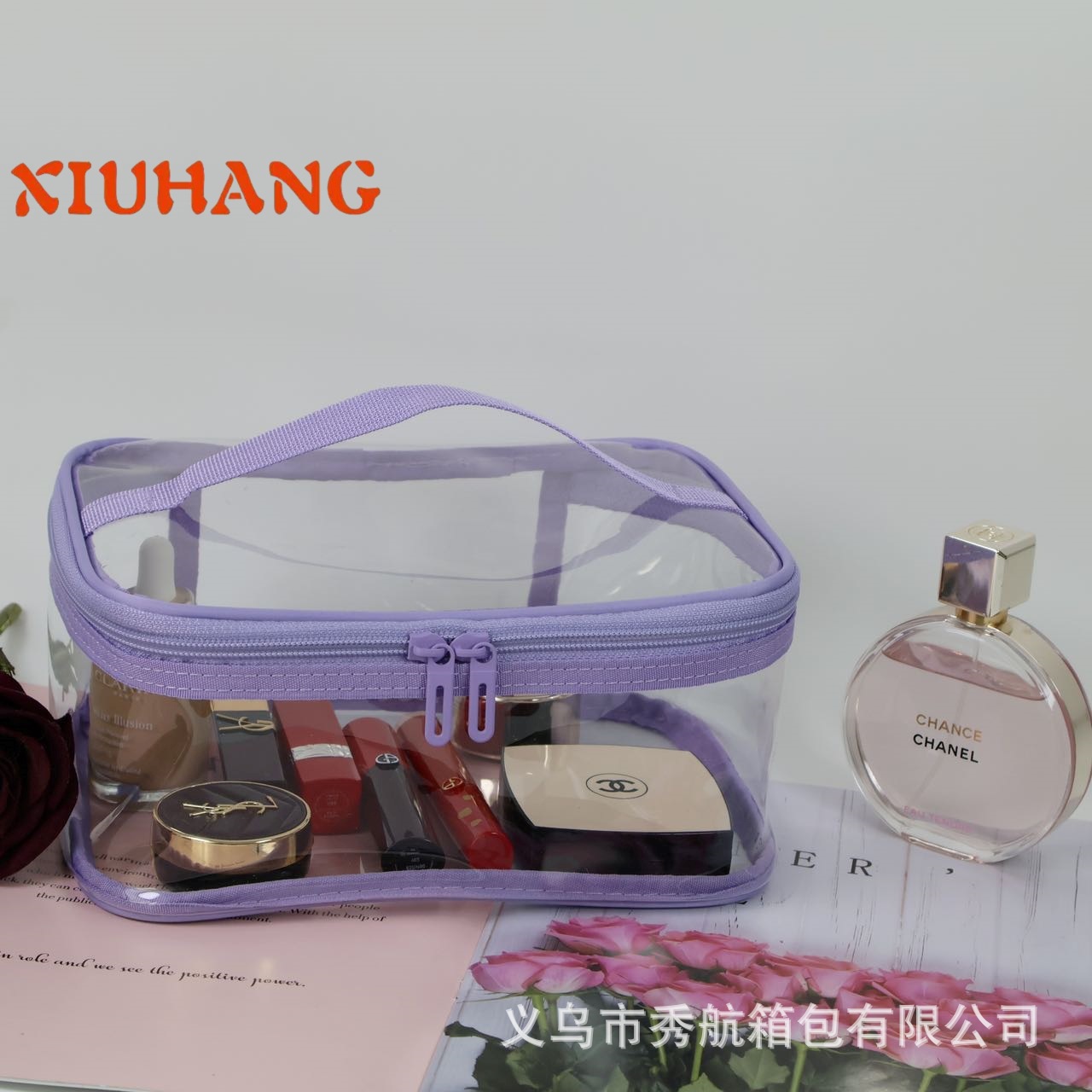 Bolsa de cosméticos de pvc transparente bolsa de lavado impermeable de viaje de gran capacidad bolsa de almacenamiento portátil multifuncional color macaron