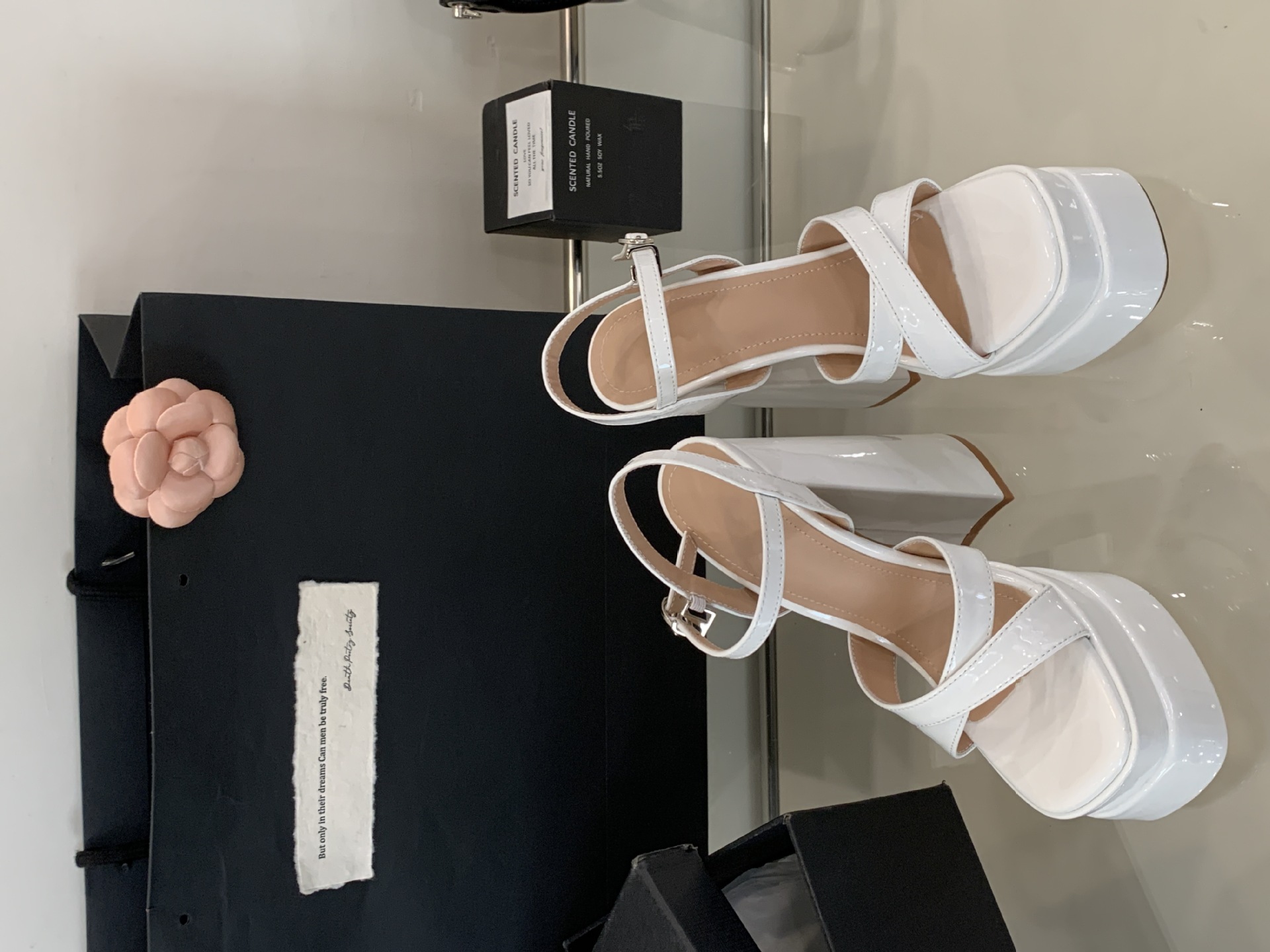 Sandal nữ cao gót đế xuồng platform mũi vuông thời trang — đen chi tiết 30