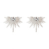 Silver needle, fashionable elegant earrings, silver 925 sample, diamond encrusted, European style
