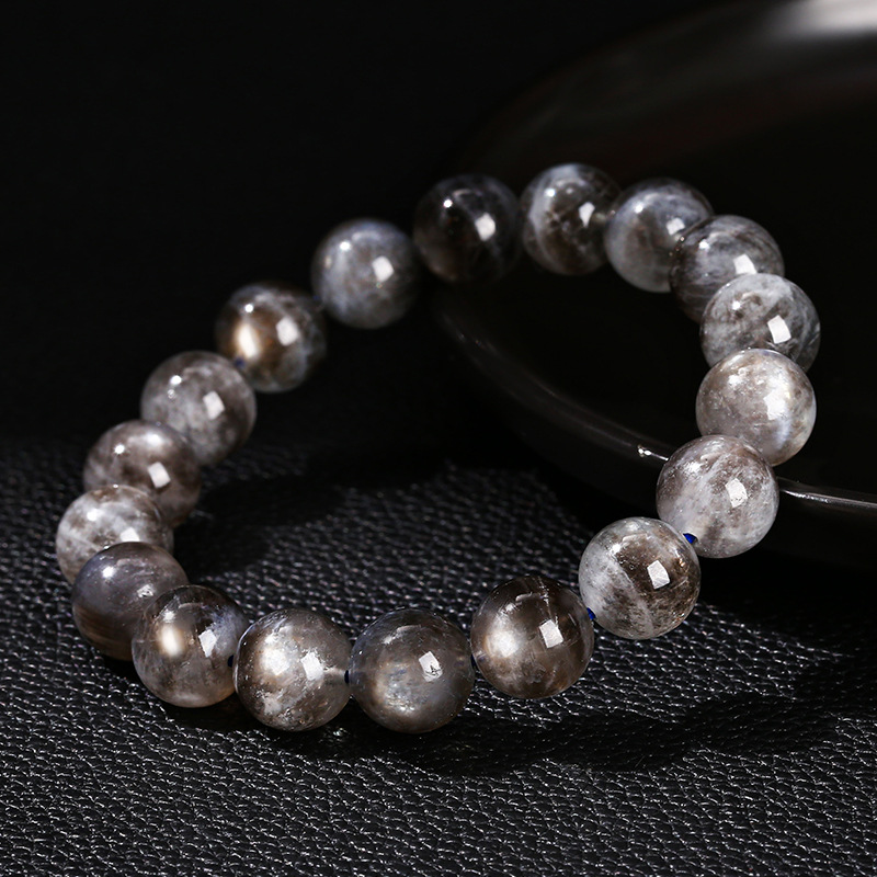 jingzhou jewelry natural dark eye flashing aquamarine bracelet strong  eye men‘s and women‘s round beads bracelet wholesale