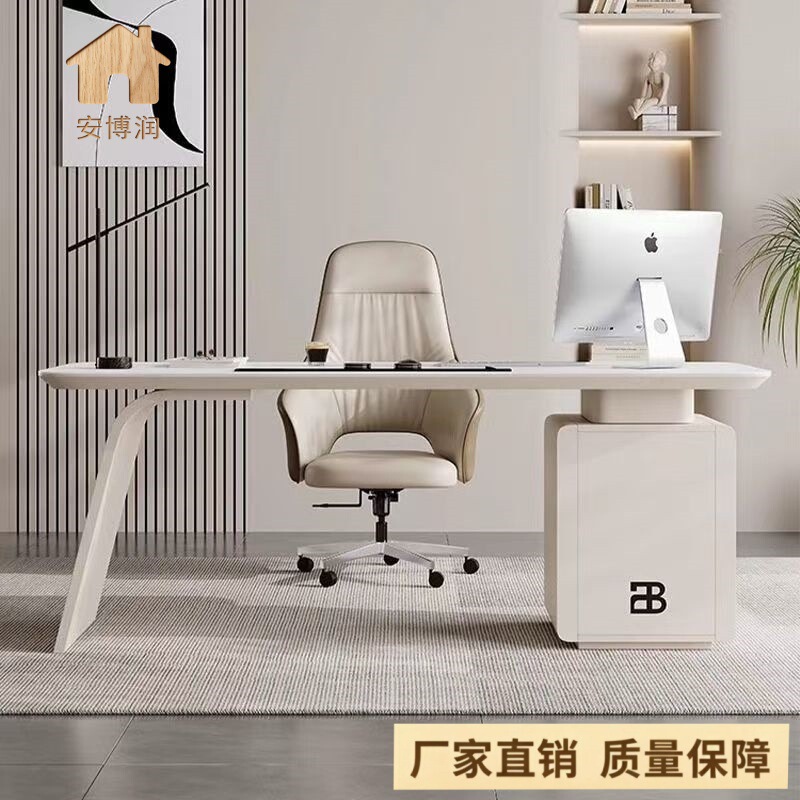 French-Style Cream-Colored Slate Desk, Light Luxury Modern Home Study Computer Desk, High-End Medical Beauty Office Desk French-Style Cream-Colored Slate Desk, Light Luxury Modern Home Study Computer Desk, High-End Medical Beauty Office Desk