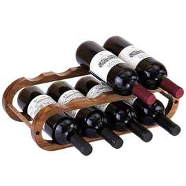 木质双层红酒摆件实木创意桌面红酒展示架镂空洋酒葡萄酒陈列架