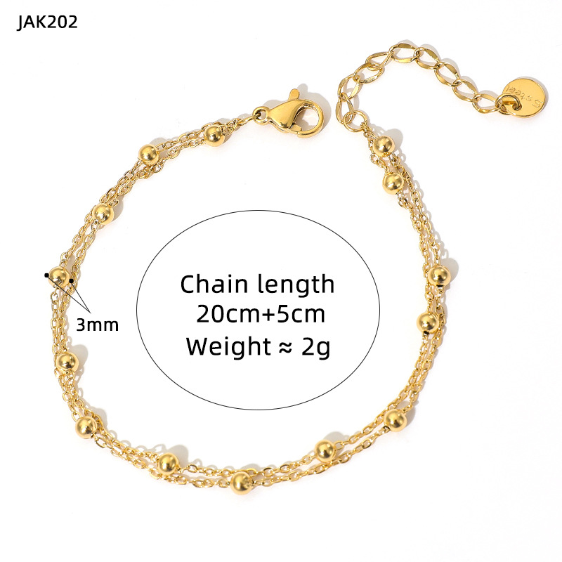 9g Weight Vacuum Plating Gold Plating Process Simple Style Geometric Alloy Plating Anklet