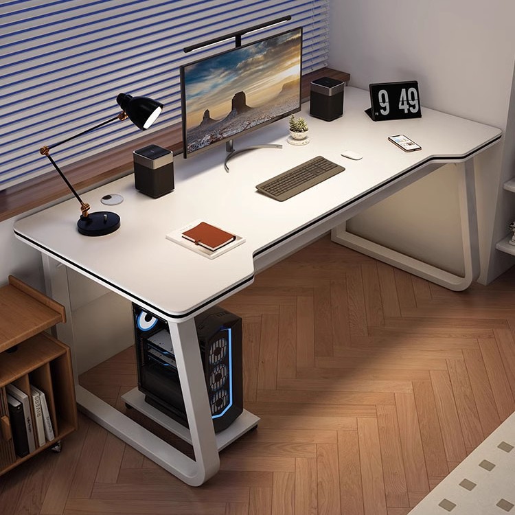 Mesa de computadora para dos personas Mesa de deportes electrónicos Mesa de escritorio doméstica Mesa de oficina Mesa de barra larga lado a lado Mesa de trabajo de pareja de dormitorio