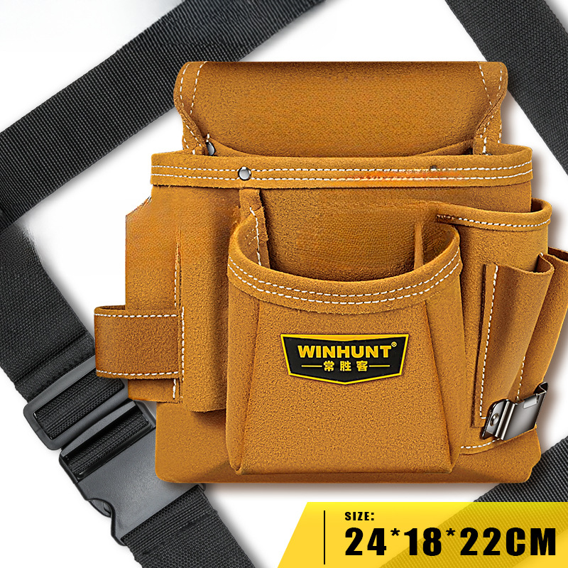 Changshengke kit de herramientas lona multifunción electricista riñonera mantenimiento engrosado hardware bolsa de herramientas bolsa de electricista de madera pequeña