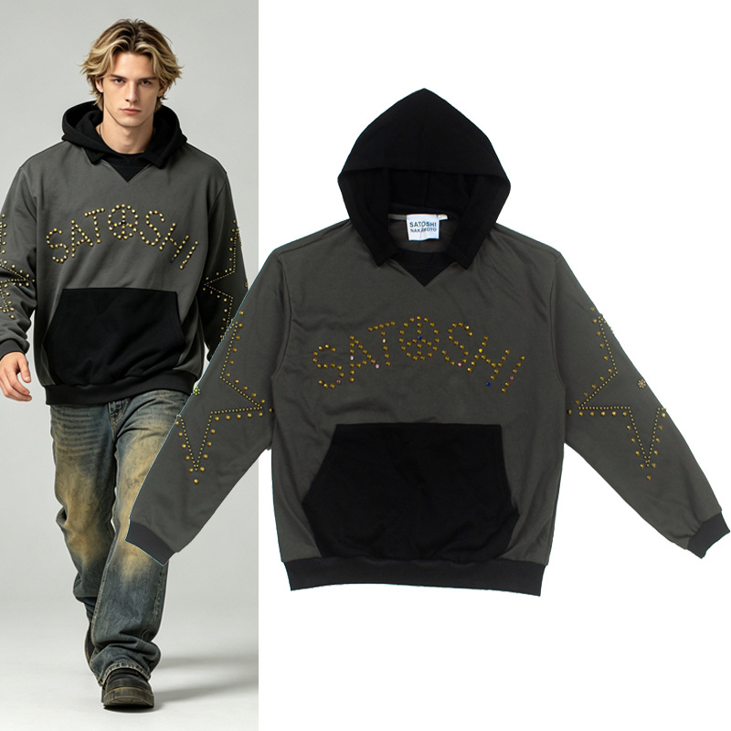 Satoshi Nakamoto Star Studded Afterhood Hoodie Grey
