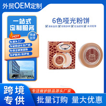 【跨境专供】QICIY+6色粉饼哑光持久控油遮瑕蜜粉防水定妆粉汕头