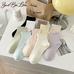 Ankle socks for women, summer shallow mouth thin crew socks, pure cotton short socks for women, Japanese style for spring and autumn, single color women's socks, cotton socks for girls