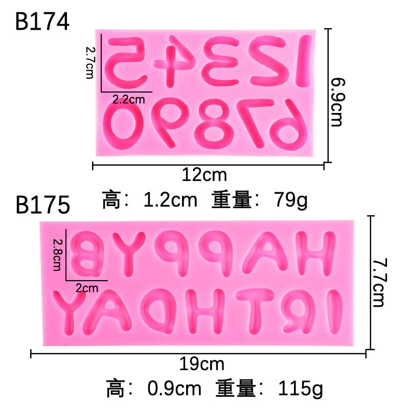 Chocolate molde digital herramientas para hornear pastel Feliz cumpleaños carta fondant molde de silicona