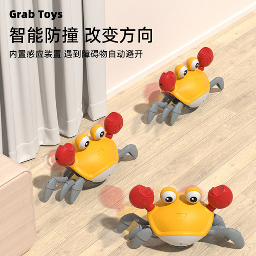 Children's Electric Automatic Sensing Crab Toy Animal Walks Realistically for 1-3 Year Olds, Popular Toy