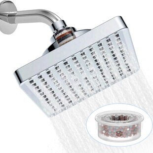 Cross-border supercharged filter top spray shower 6-inch square with filter ABS electroplating shower head