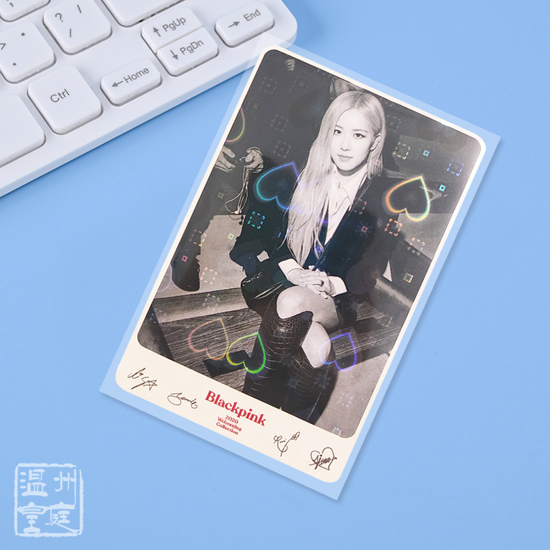 Estilo de ins transparente película de tarjeta de dos capas película de tarjeta láser película de tarjeta esmerilada estrellada tarjeta pequeña estrella de aidou titular de la tarjeta de película