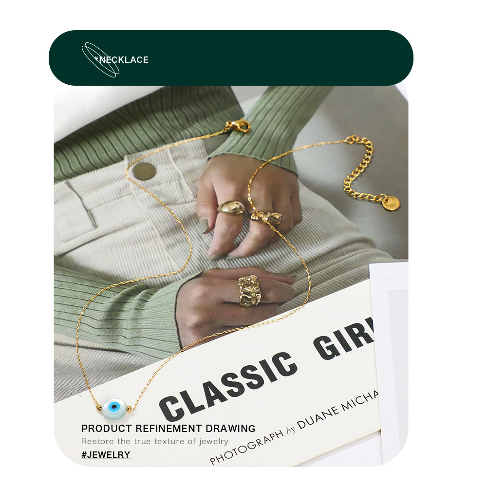 Fashion Glasses Stainless Steel Plating Shell Pendant Necklace 1 Piece