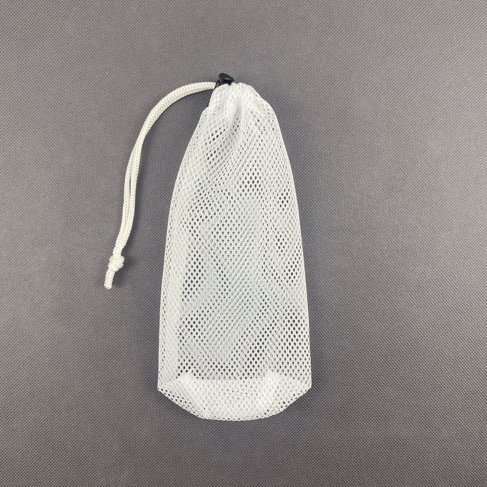 白色小孔加密单头抽绳圆底运动毛巾收纳包装束口网布袋可DIY个性