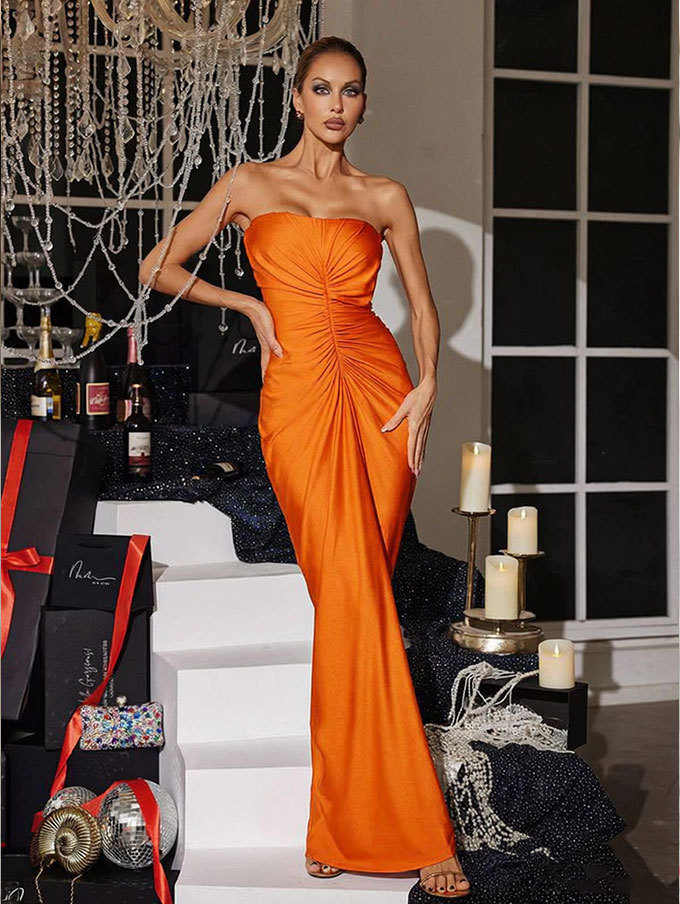 Comercio electrónico transfronterizo importación y exportación de nuevos vestidos europeos y estadounidenses PARTY vestidos de banquete de mujeres de alto nivel vestidos de pecho abierto