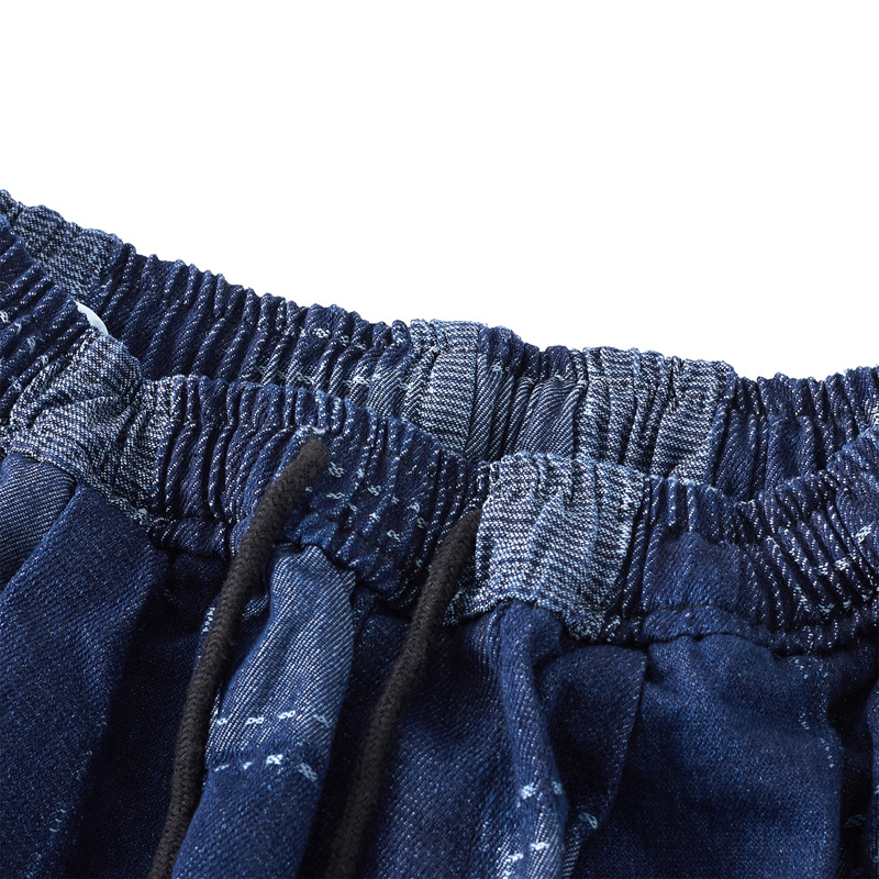 Vêtements pour hommes patchwork jambe large multi-poches jeans rétro rue silhouette ample pantalons de travail pour hommes et femmes_voghion.com