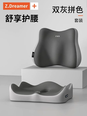 Multi-function pad – Pillow, Cushion, Seat, Lumbar Support - comfort-seriesdouble-protection-set-double-gray-color-matching-lumbar-support-seat-cushion