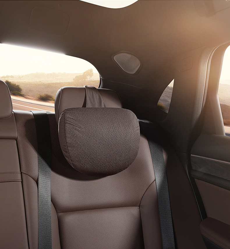 Car Headrest Vertical Binding Punching Breathable Car Headrest Soft Plaid Headrest Factory Direct Dropshipping
