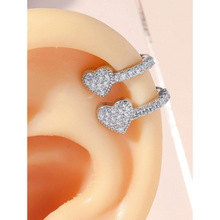 C 35219 Vintage zircon clip-on earrings �����ʯ�޶�������