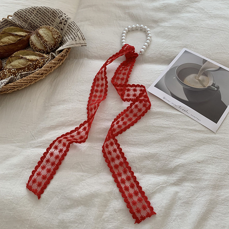 Bufandas de encaje femeninas coreanas de primavera y otoño universal moda bufandas de cuello cuello collar de perlas cuello de cabello