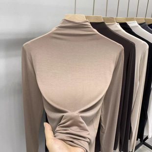 2025 Spring and Autumn Modal Half Turtleneck Bottoming New Thin Top Versatile Outerwear Slim Fit Long Sleeve Manufacturer