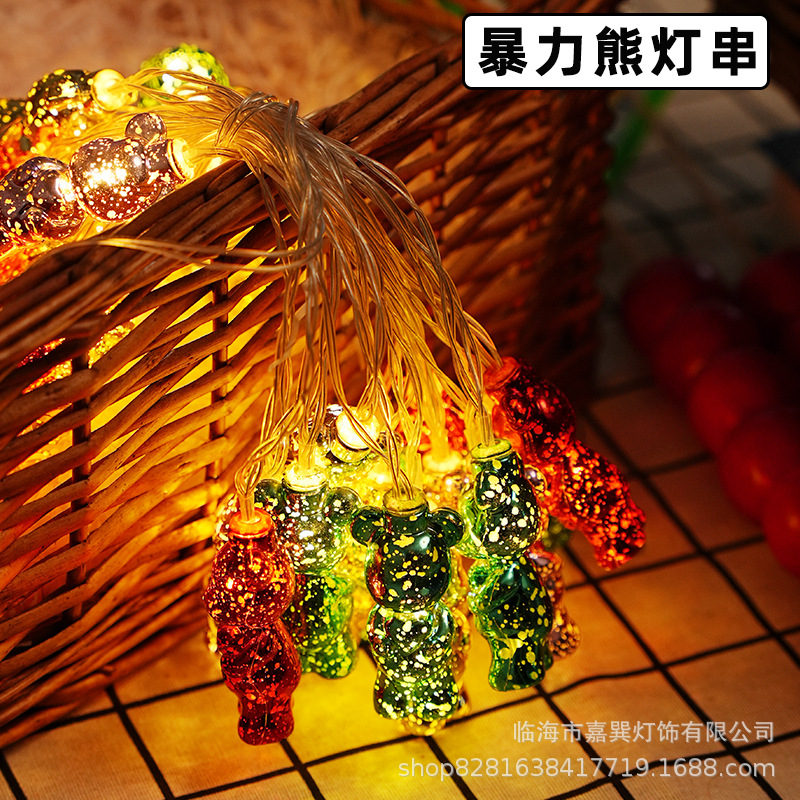 폭력 곰 장식 램프 (따뜻한 흰색)