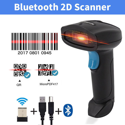 Factory wireless scanner Bluetooth QR code scanner supermarket logistics express handheld scanner self-sensing scanner