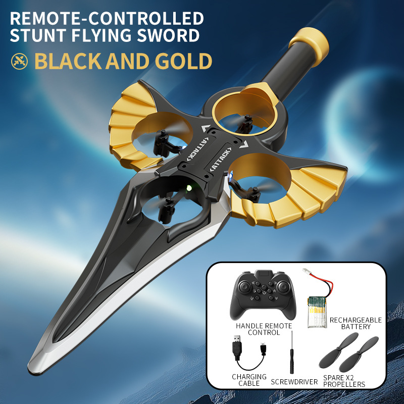 Modelo de avión, control remoto, espada voladora, efectos especiales, alta resistencia a caídas, espuma, planeador por gravedad, efectos especiales, luz colorida, dron de cuatro ejes