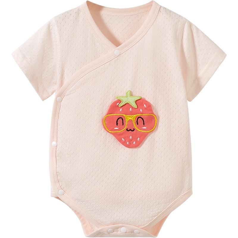 Mameluco de verano unisex para bebé, conjunto de verano de luna llena, mono de manga corta delgado con diseño de triángulo, ropa para recién nacido, body para bebé