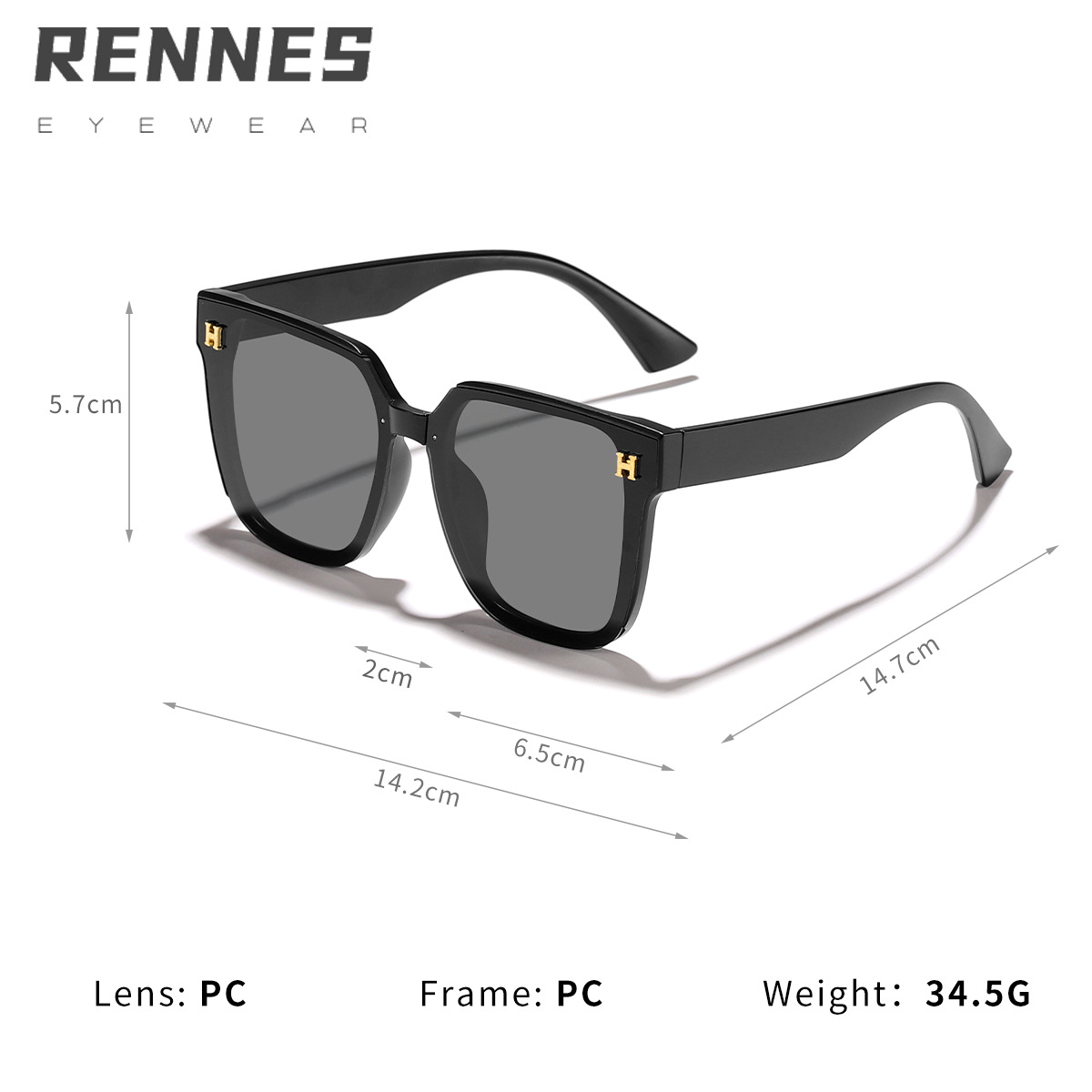 2024 nuevas letras simples transfronterizas, marco generoso, gafas de sol de moda, sombrilla al aire libre para mujer, gafas de sol ligeras de todo fósforo