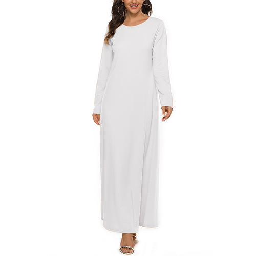 Muslim prayer dress basic style long-sleeved innerwear round neck dress Middle Eastern robe TikTok